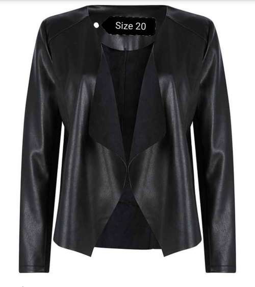Suede and Faux Leather Waterfall Jacket