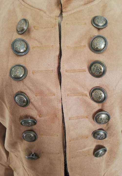 Suede Camel Military Style Jacket
