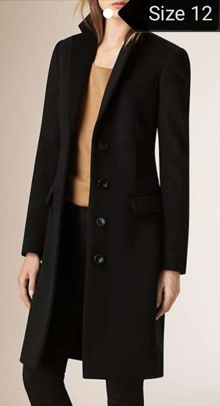 Fitted Black Melton Coat