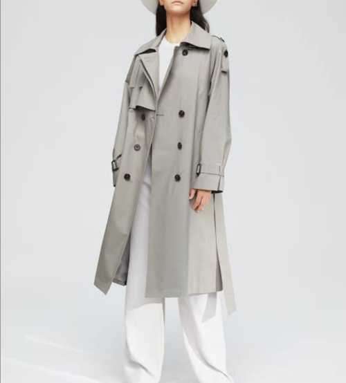 Light Grey maxi Trench Coat