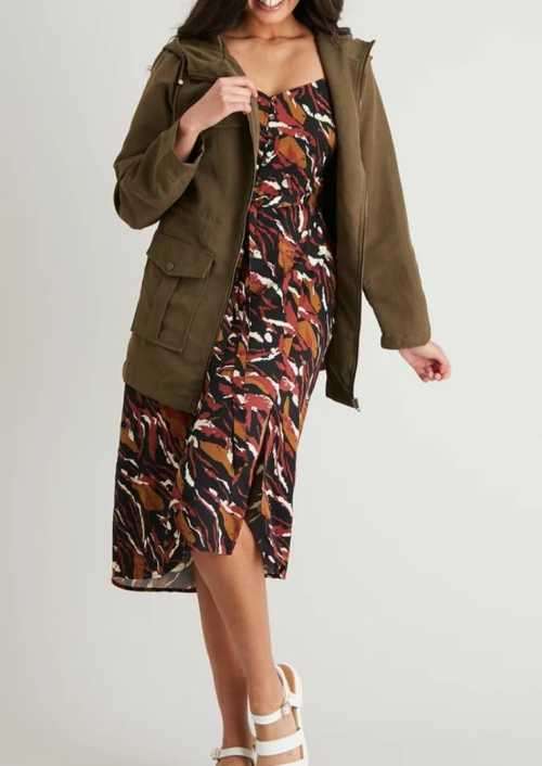 Double Pocket Khaki Utility Jacket