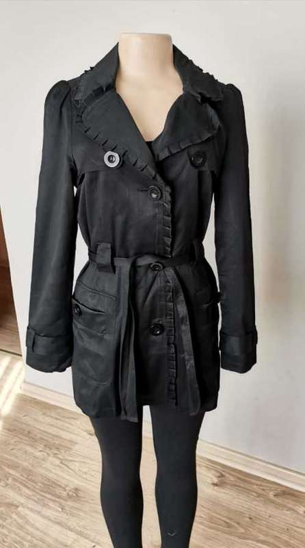 Black Trench Style Coat