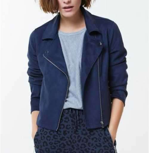 Gorgeous Navy Suede Biker Jacket....age 9 years