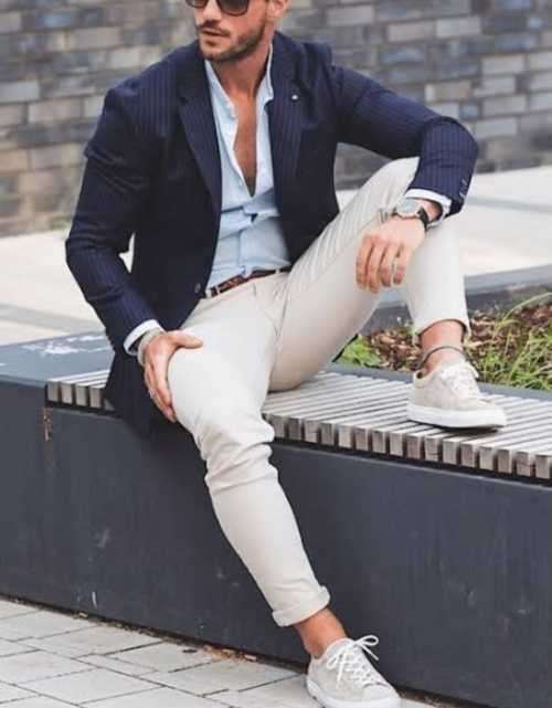 Mens Navy pinstripe Blazer