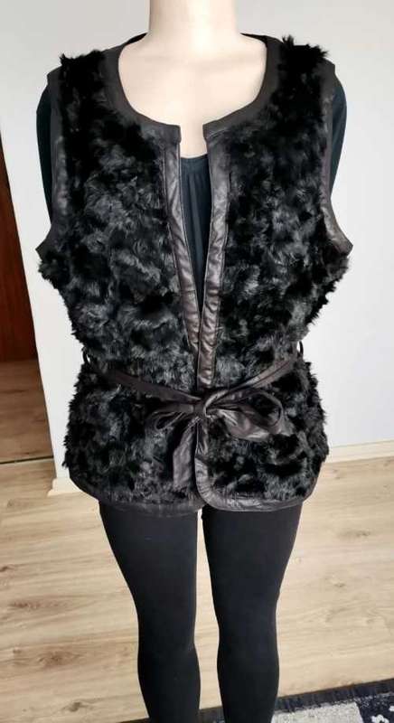 Luxiourous faux fur belted gilet