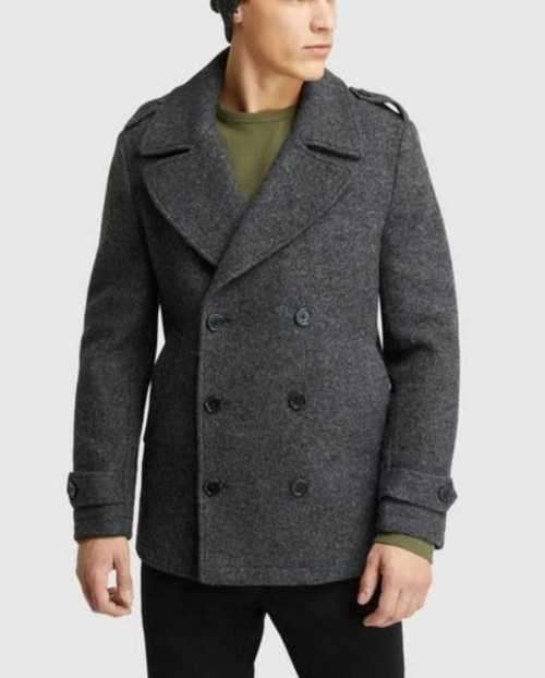 Men's Charcoal Double Breasted Coat