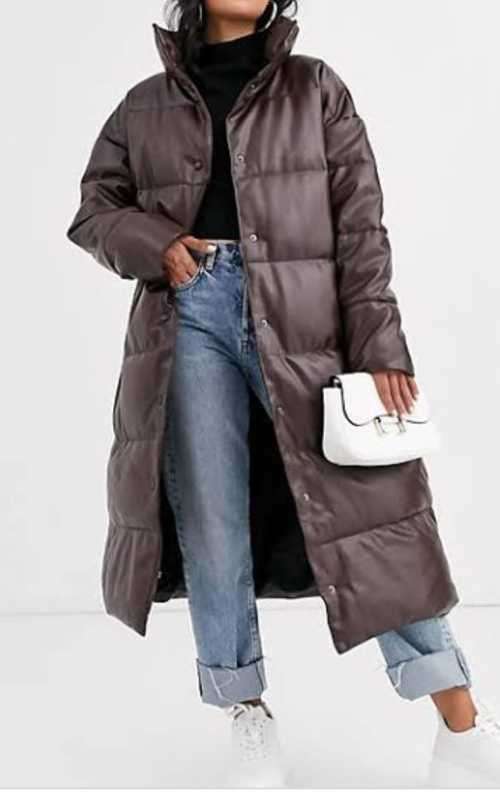 Brown puffer maxi Jacket