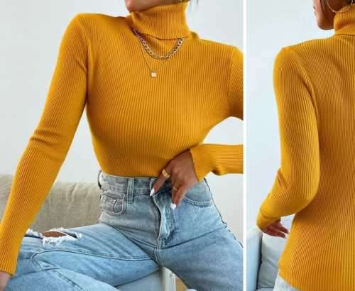 Knitwear Polo neck ...yellowish mustard