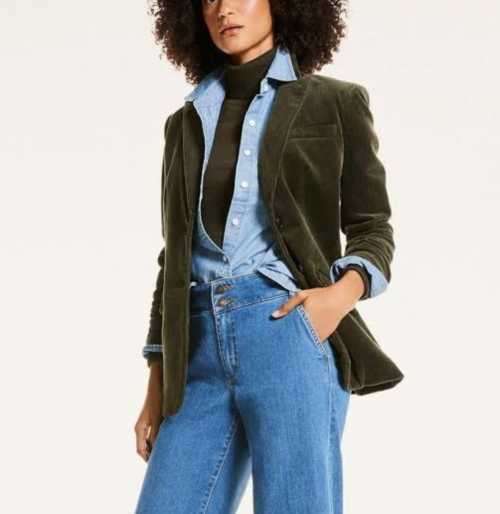 Khaki velvet blazer