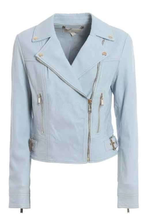 ZARA Light Blue Biker Jacket