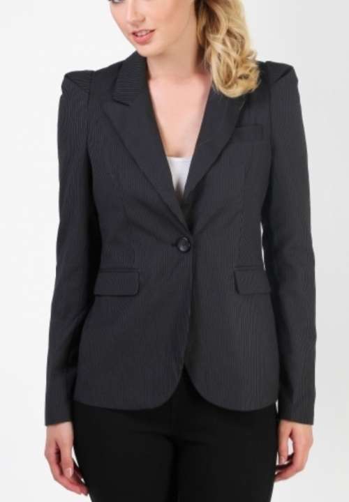 Classic charcoal pinstripe blazer