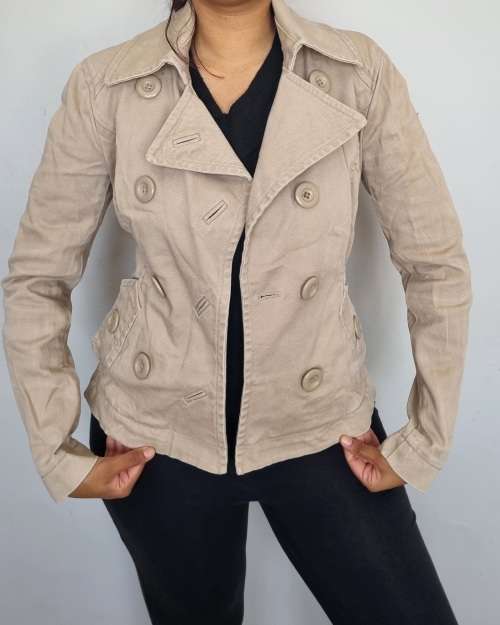 Beige Black coat