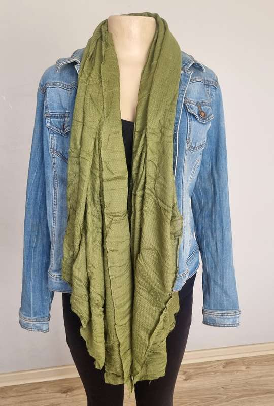 Beautiful Large Khaki Cotton Scarf