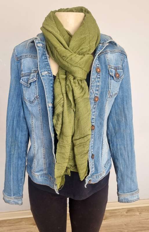 Beautiful Large Khaki Cotton Scarf