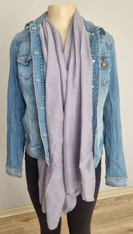 Beautiful Large Grey Cotton Scarf/ Wrap