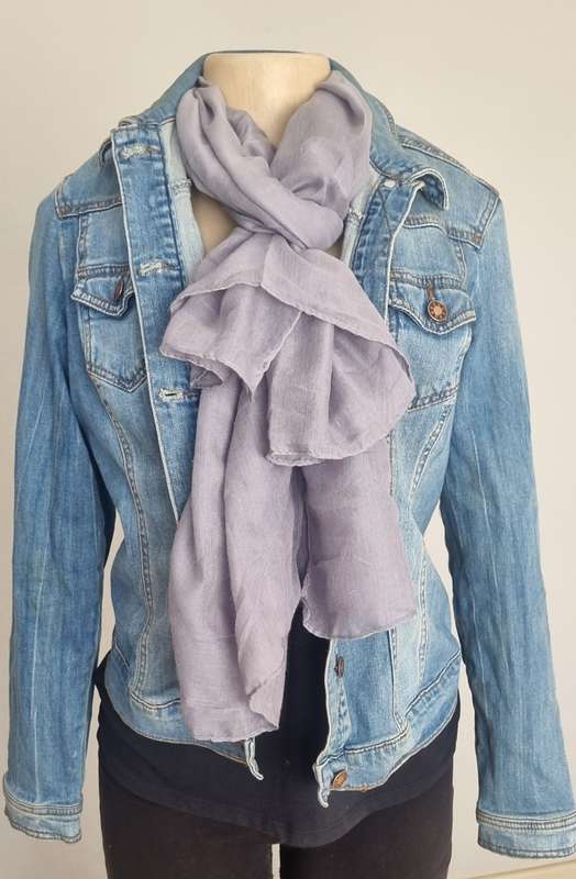 Beautiful Large Grey Cotton Scarf/ Wrap