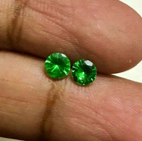 CHEAPER DEALS - 0.08ct Tsavorite Garnet - RAREST GARNET in the world - Brilliant Round