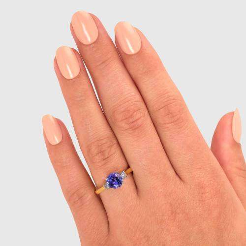 0.20ct NATURAL TANZANITE - BRILLIANT ROUND - DEEP COLOUR