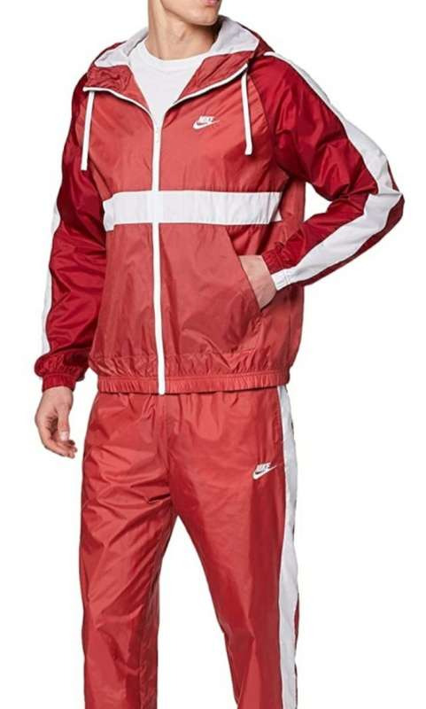 CHEAPER DEALS -  Original Men`s Nike 2 Piece Track Suit Woven Red/ White BV3025 681