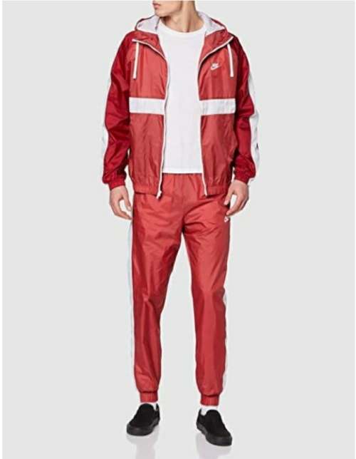 CHEAPER DEALS -  Original Men`s Nike 2 Piece Track Suit Woven Red/ White BV3025 681