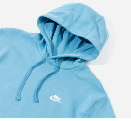 Nike Men`s CLUB LOGO Hoodie (Standard Fit) Light Blue BV2973 072 Size Medium