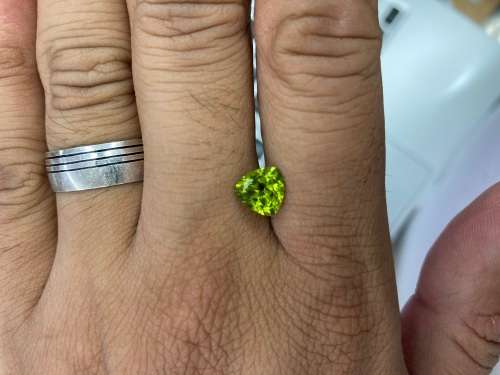Natural Mined Peridot. Trillion Cut. 7.8mm 1.70cts