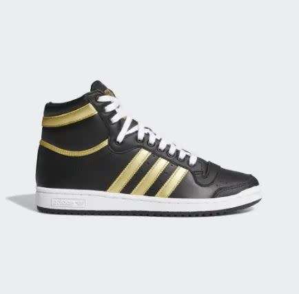 adidas Men`s TOP TEN HI Core Black/ Gold Metal/ White FV4231 Size UK 9 (SA 9)