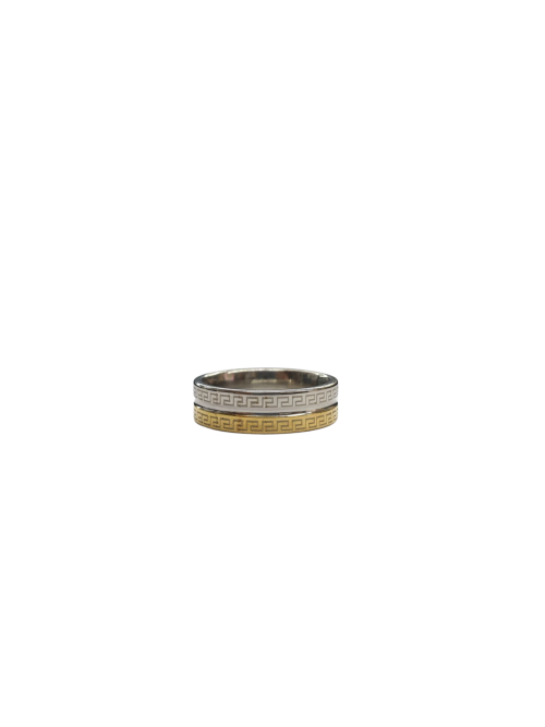 GOLD AND SILVER VERSACE RING. SIZE 18