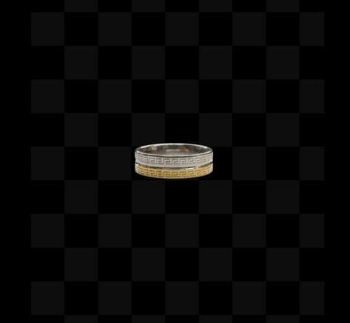 GOLD AND SILVER VERSACE RING. SIZE 18
