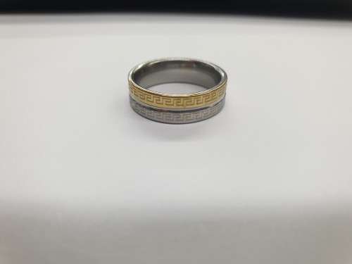 VERSACE RING - GOLD AND SILVER. SIZE 19