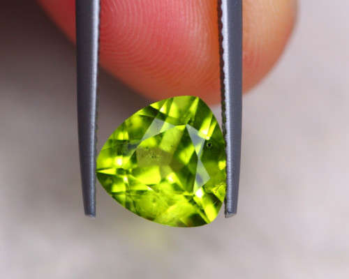 Natural Mined Peridot. Trillion Cut. 7.8mm 1.70cts