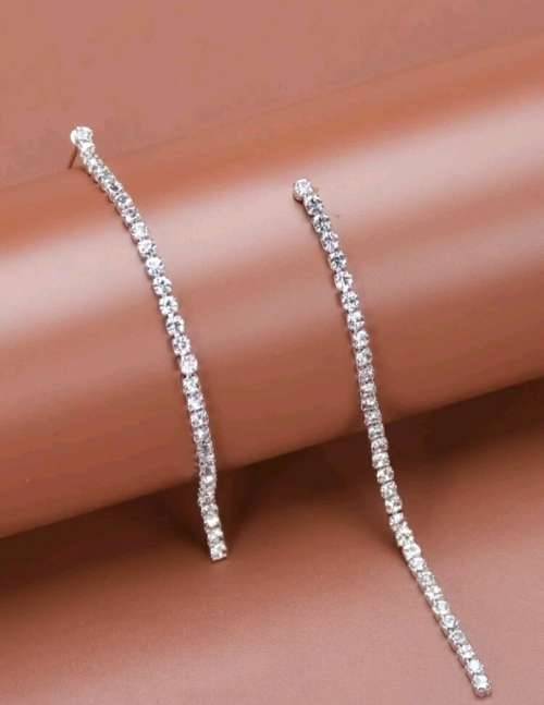 Rhinestone Long Drop Earrings