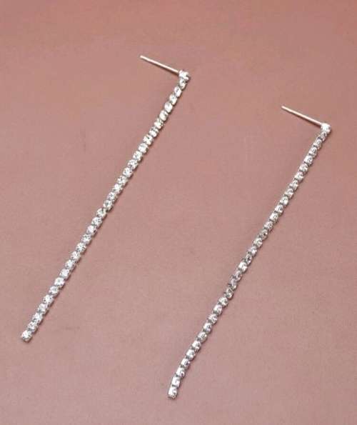 Rhinestone Long Drop Earrings