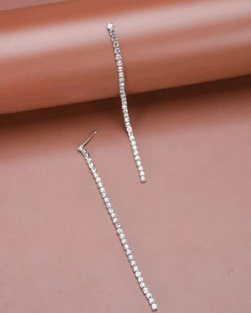 Rhinestone Long Drop Earrings