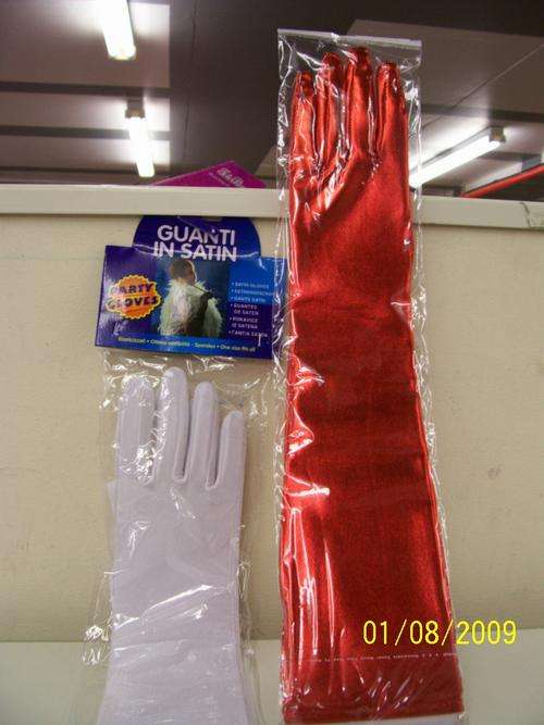 PARTY -  GLOVES - LONG TO ELBOW -SATIN - AST.COL.-ADULT SIZE -