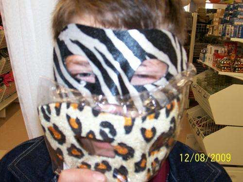 MASK - ANIMAL PRINT - ZEBRA / LEOPARD -ADULT SIZE