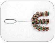 BRAAI - KEBAB HOLDER - MUSHROOMS - BACON PCES.- CHUNKS OF VEG - STAINLESS STEEL
