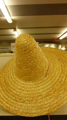 PARTY - DRESS UP -HAT -  MEXICAN SOMBRERO - ADULT SIZE - PLAIN COLOUR