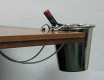 BRAAI / PARTY / CATERING - STAINLESS STEEL WINE ICE BUCKET AND TABLE CLIP ON STAND SET