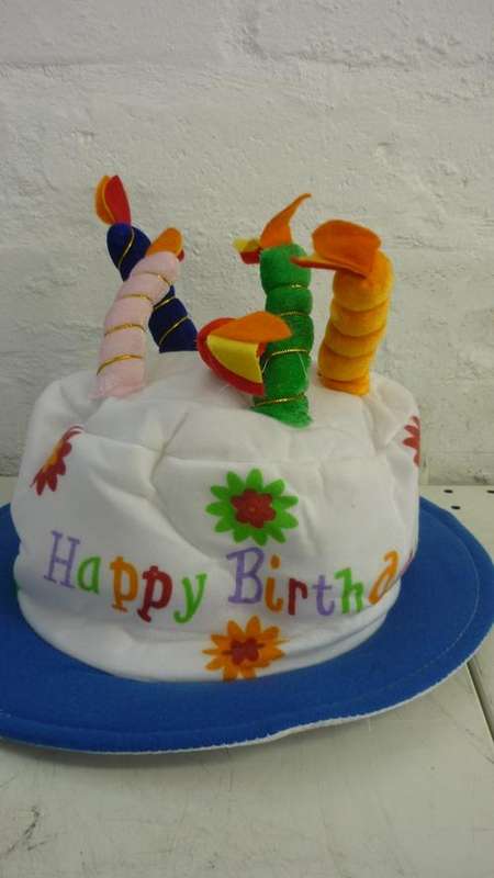 PARTY - HAT - HAPPY BIRTHDAY HAT - WITH CANDLES - ADULT SIZE - WOOLY LARGE