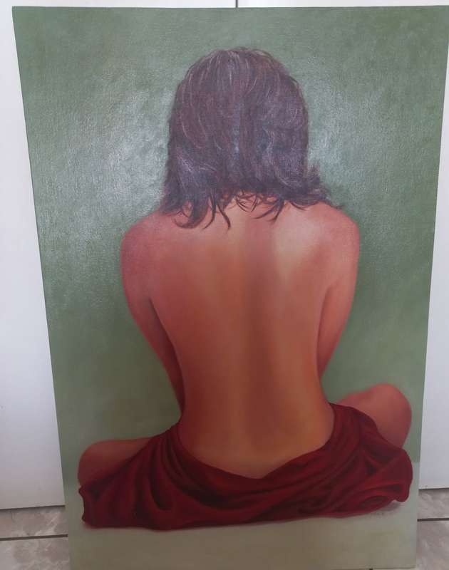 Original Oil painting of a Woman Naked Back.