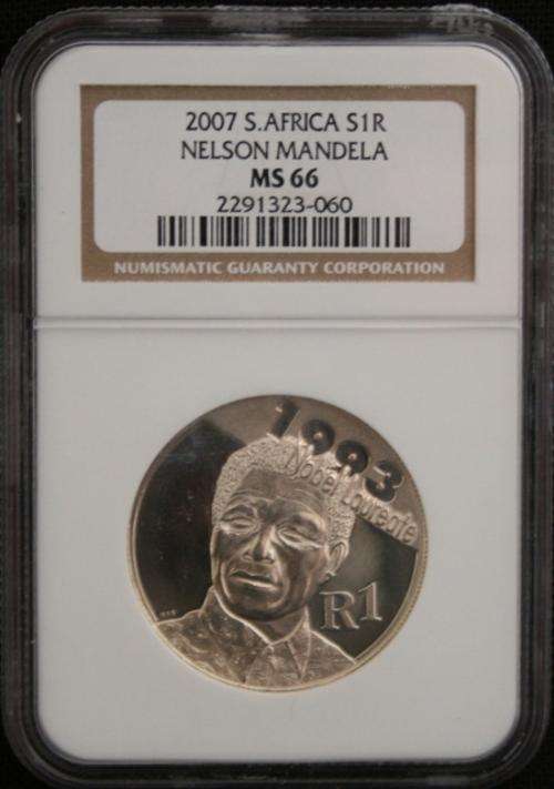 *** 2007 Nelson Mandela Silver R1 MS66 *** Low R1 start no reserve!