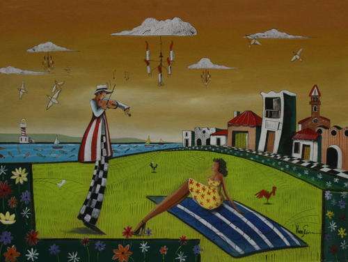 *** LARGE HARRY ERASMUS acrylic on Board at a crazy R1 start *** 1000mm x 750mm