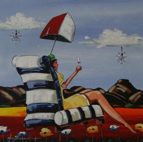 *** HARRY ERASMUS acrylic on Board at a crazy R1 start *** 400mm x 400mm