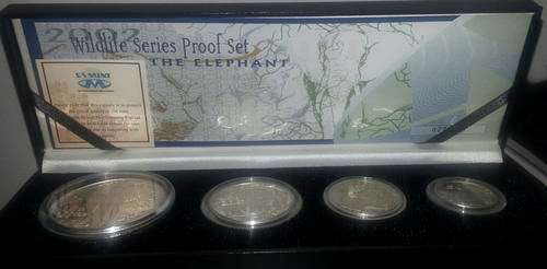 Silver Wildlife Series Set - The Elephant Crazy R1 start, no reserve! Proof set.
