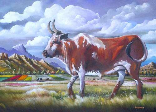 *** HUGE BARGAIN - Solly Manthata Oil on Board 1200mm x 800mm - Massive! ***