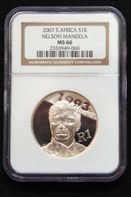 *** 2007 Neslon Mandela Silver R1 MS66 NGC Graded ***
