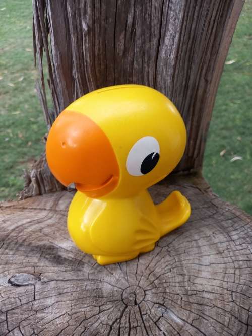 Vintage NBS Bank cockatoo coin bank piggy bank savings bank