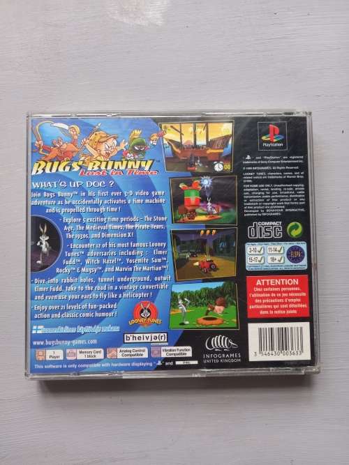 Bugs Bunny Lost in time playstation Ps1 game with manual