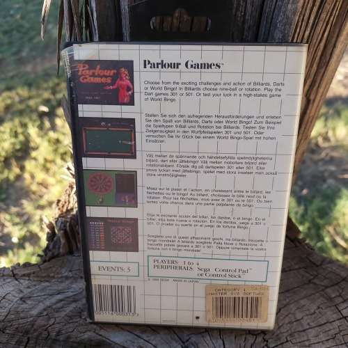 Vintage Sega Game cartridge Parlour Games with manual